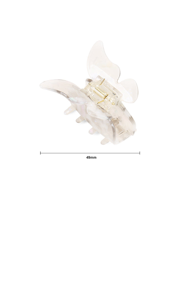Fashion Temperament White Butterfly Hair Claw - Elegant Hairpiece