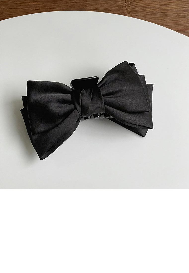 Simple And Sweet Black Ribbon Hair Claw - Elegant Hairpiece
