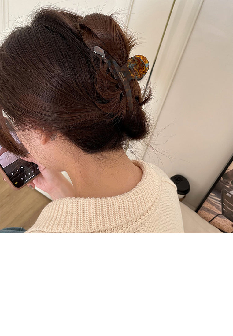 Fashion Temperament Brown Pattern Geometric Hair Claw - Elegant Hairpiece - Vibrant Color