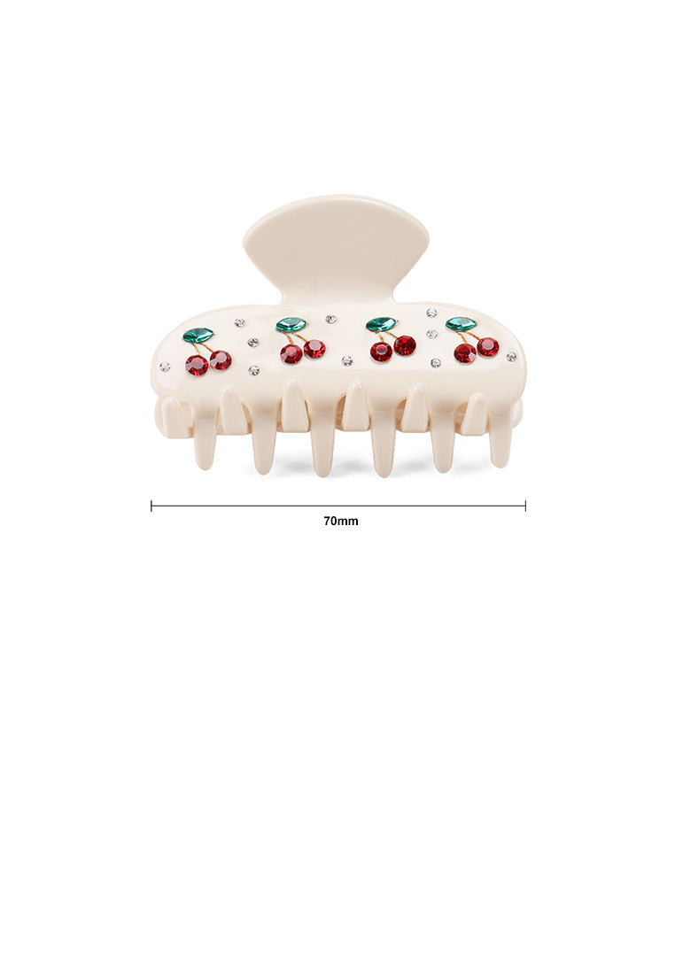 Fashion Sweet Cherry Geometric Hair Claw Cubic Zirconia - Elegant Hairpiece - Luxurious Look