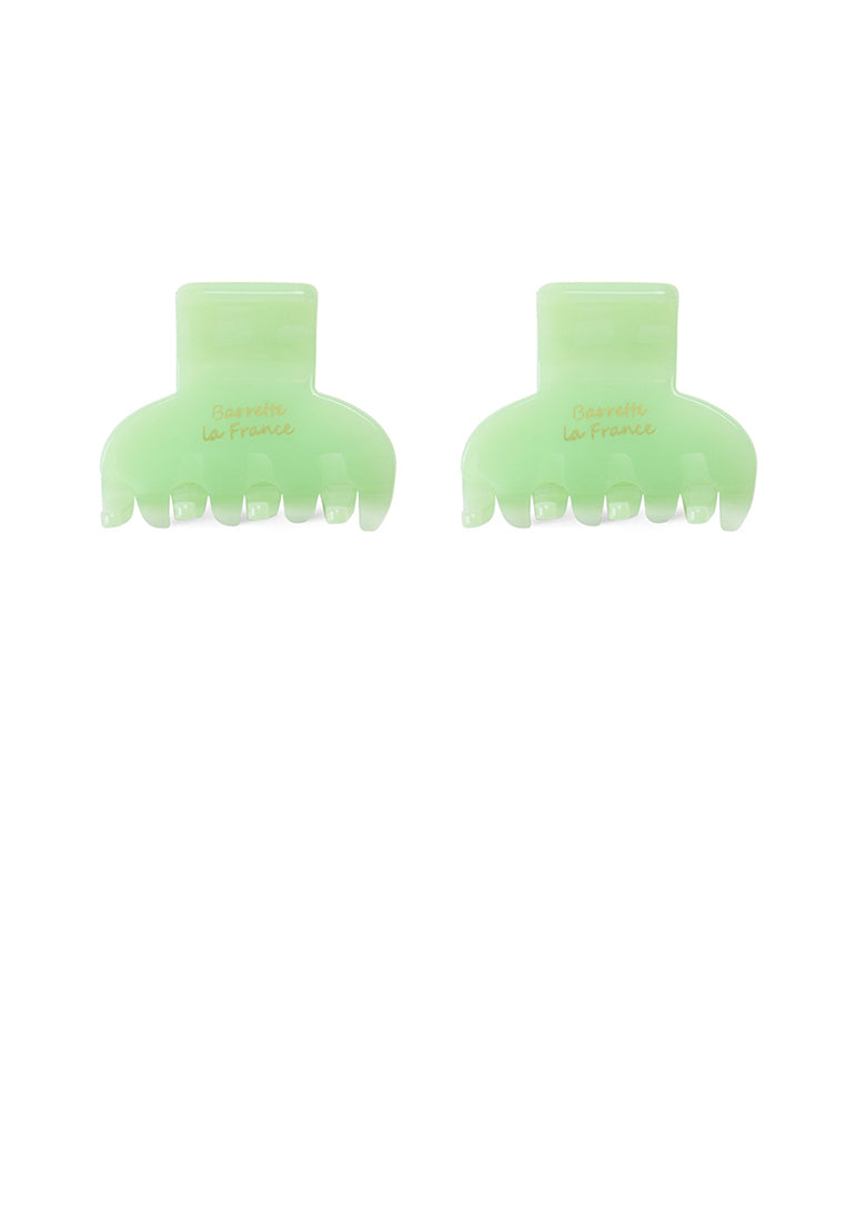 Simple And Fashion Green Geometric Hair Claw 2-Pack - Elegant Hairpiece