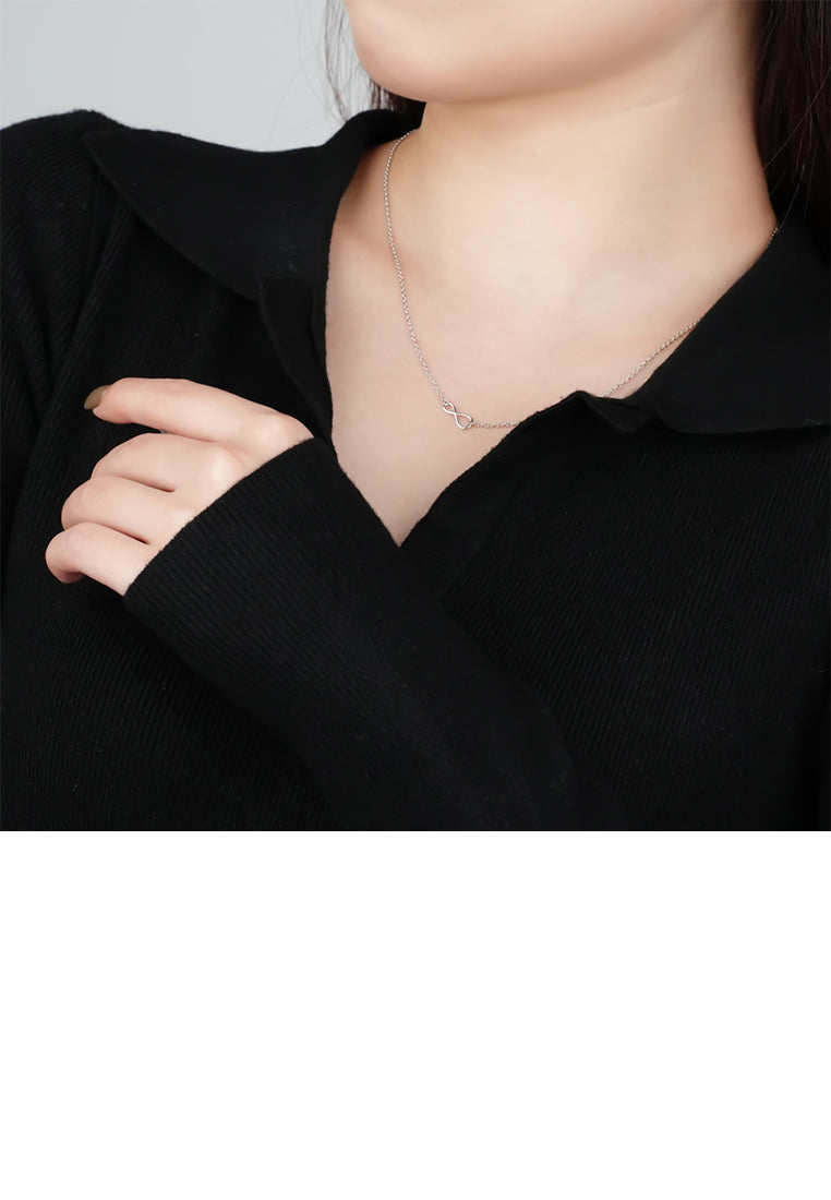 925 Sterling Silver Simple Fashion Mobius Pendant with Necklace