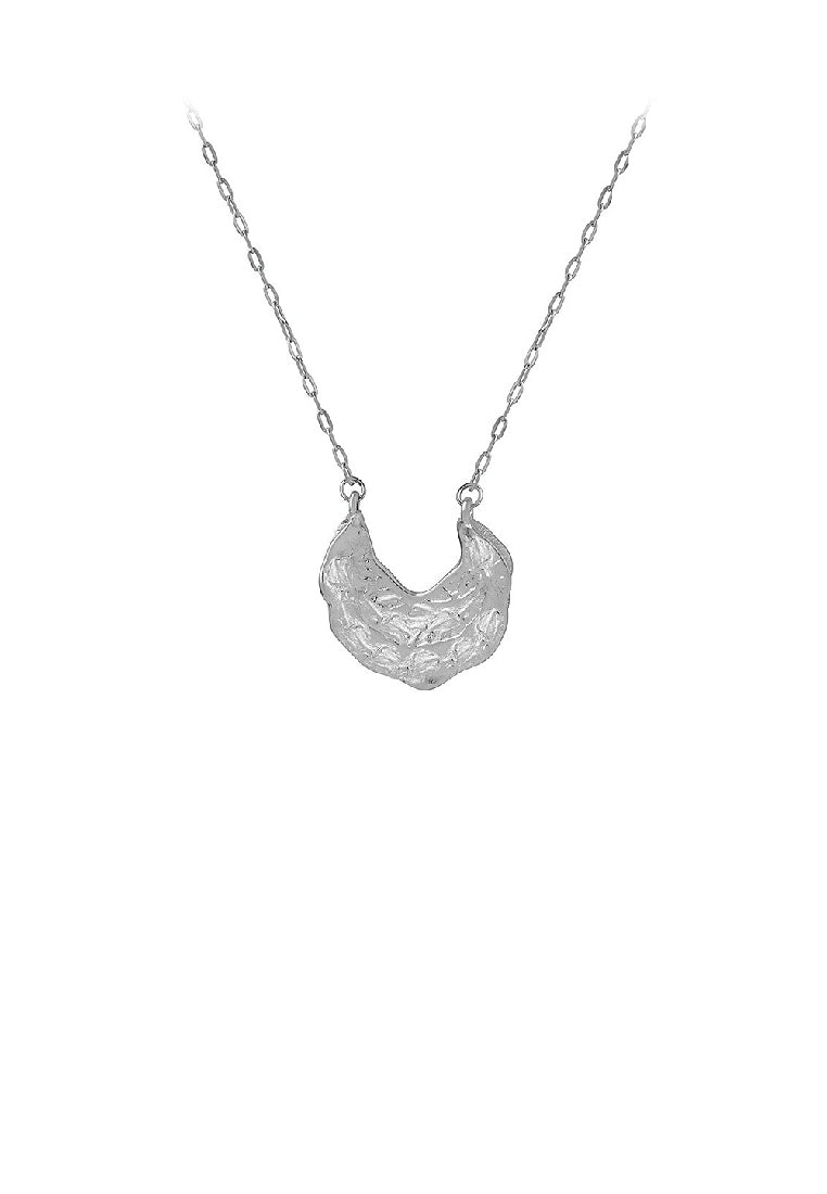 Fashion Personality 316L Stainless Steel Irregular Texture Geometric Pendant with Necklace