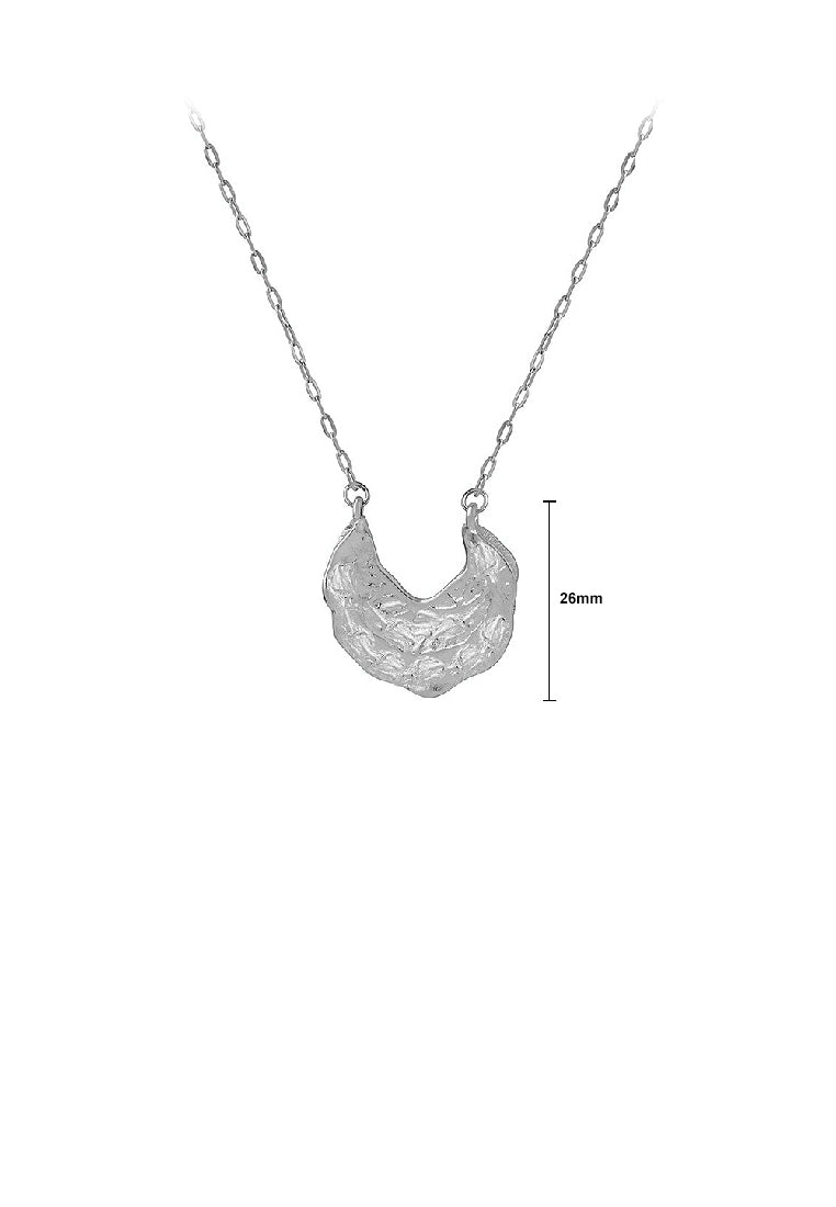 Fashion Personality 316L Stainless Steel Irregular Texture Geometric Pendant with Necklace