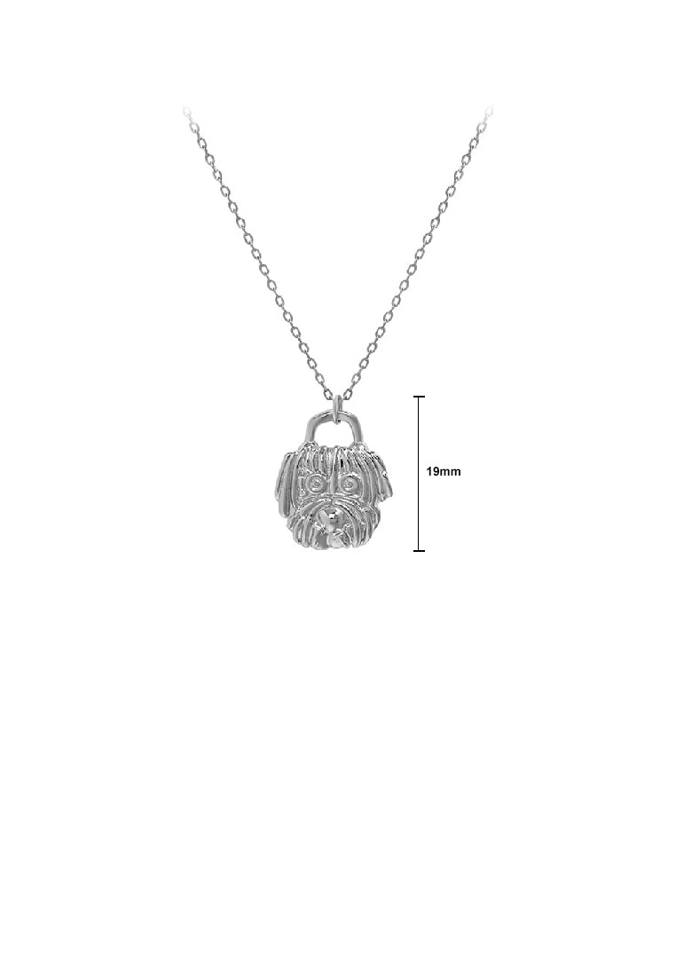 925 Sterling Silver Fashion Simple Puppy Pendant with Necklace