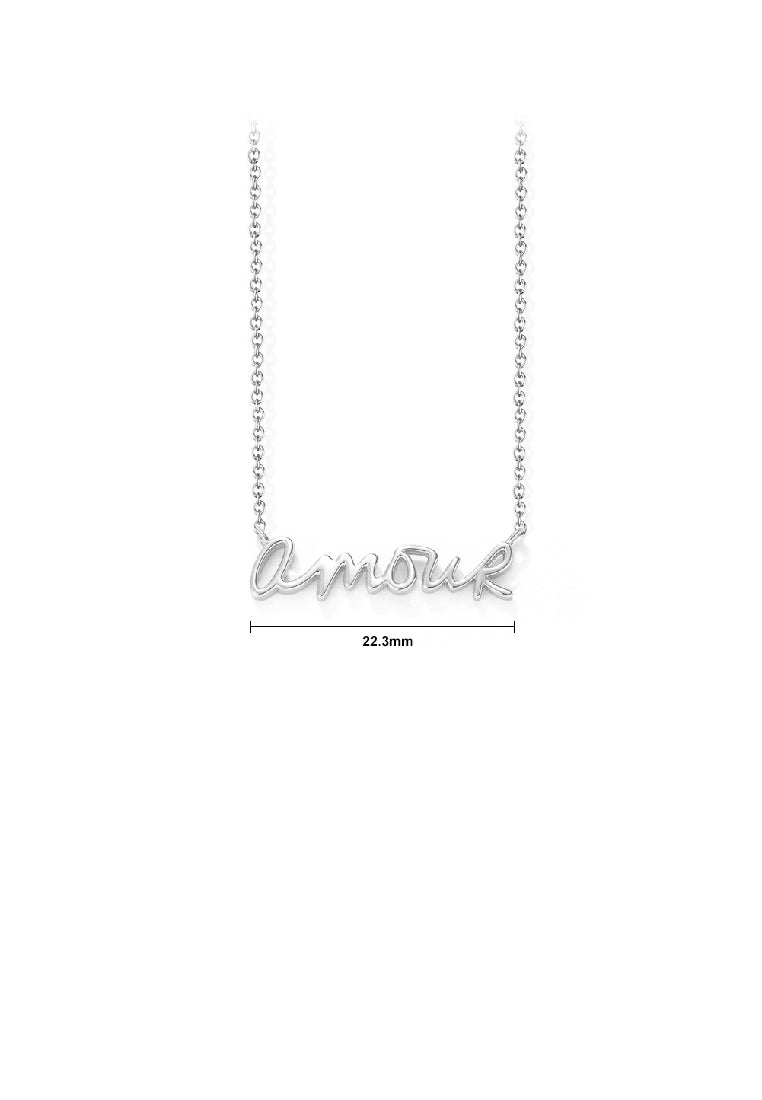 925 Sterling Silver Fashion Romantic French Amour Alphabet Pendant with Necklace