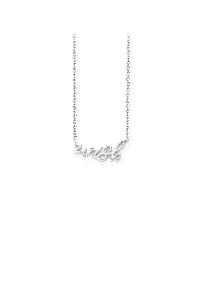 925 Sterling Silver Fashion Simple Wish Alphabet Pendant with Necklace