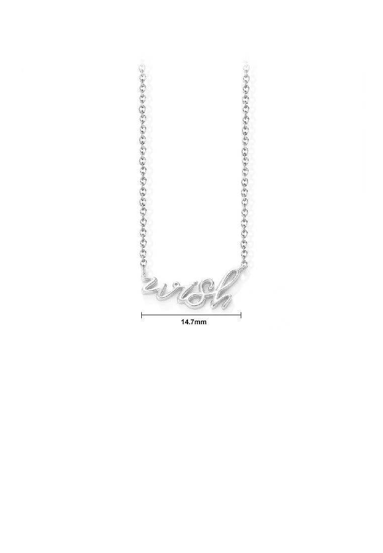 925 Sterling Silver Fashion Simple Wish Alphabet Pendant with Necklace