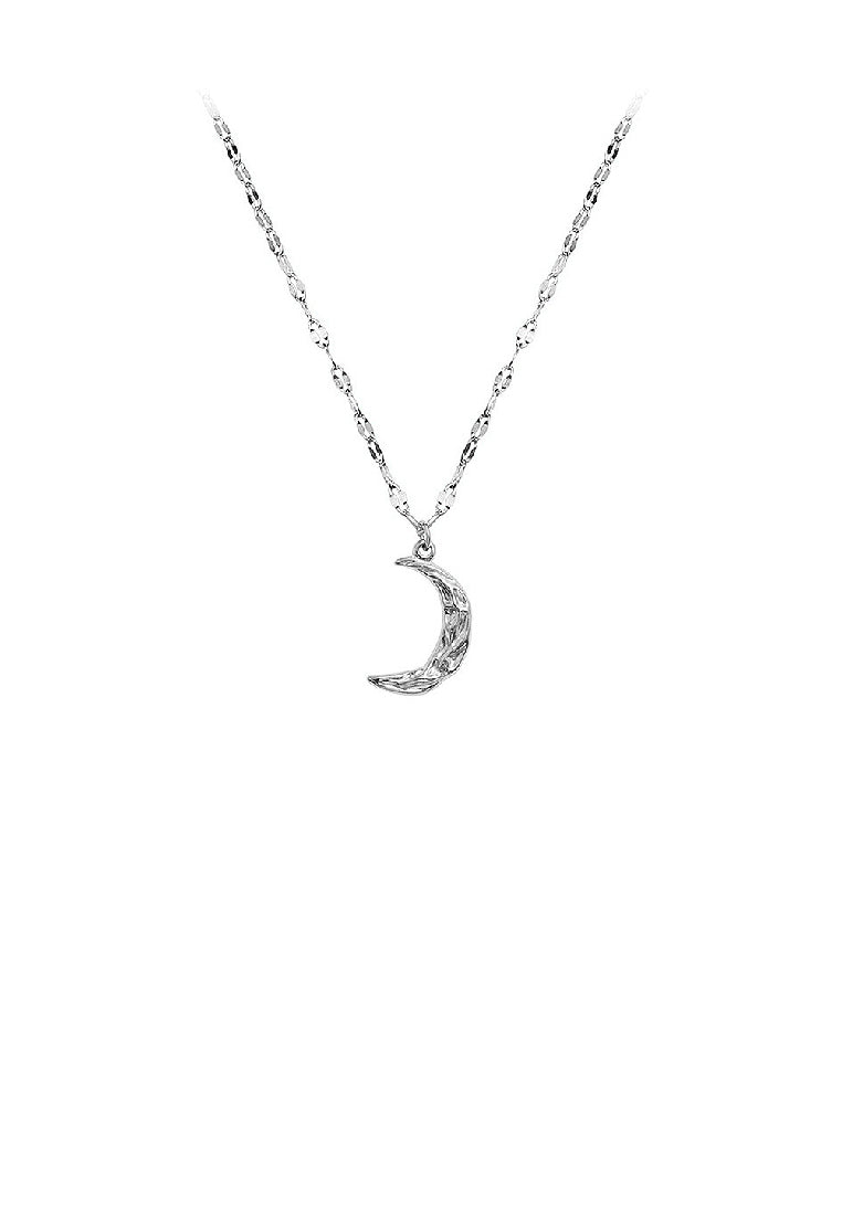 Fashion Temperament 316L Stainless Steel Moon Pendant with Necklace