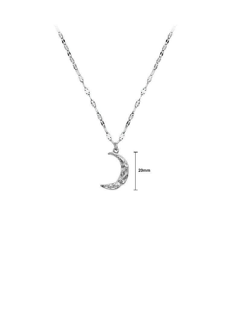 Fashion Temperament 316L Stainless Steel Moon Pendant with Necklace