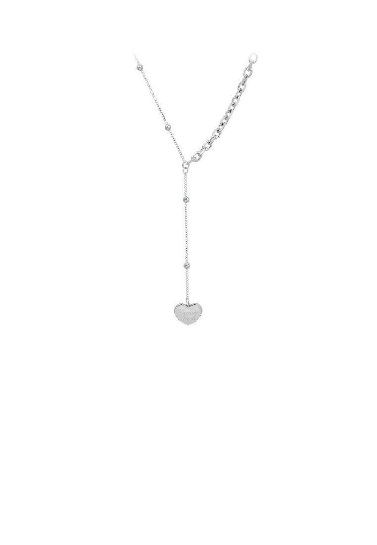 Simple Fashion 316L Stainless Steel Heart Tassel Pendant with Necklace