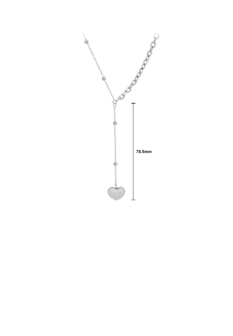 Simple Fashion 316L Stainless Steel Heart Tassel Pendant with Necklace