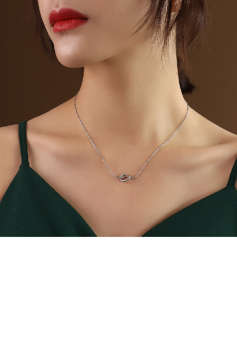 Simple Personality 316L Stainless Steel Rope Knot Pendant with Necklace