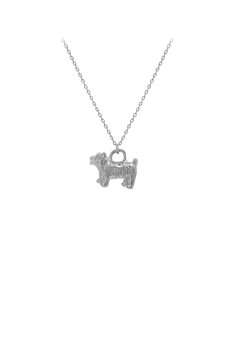 925 Sterling Silver Simple Cute Puppy Pendant with Necklace