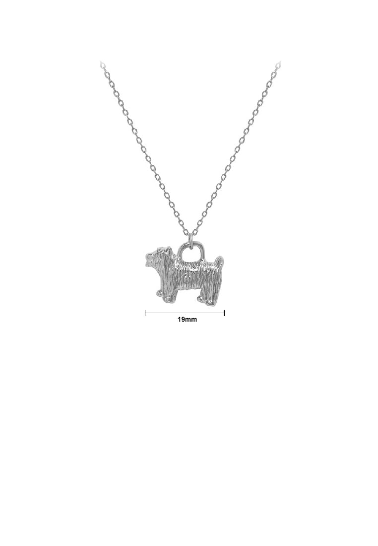 925 Sterling Silver Simple Cute Puppy Pendant with Necklace