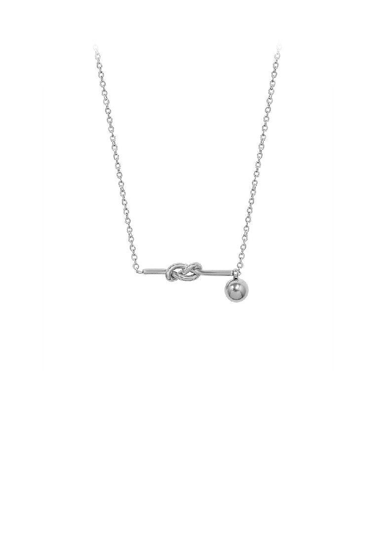Simple and Creative 316L Stainless Steel Rope Knot Ball Pendant with Necklace