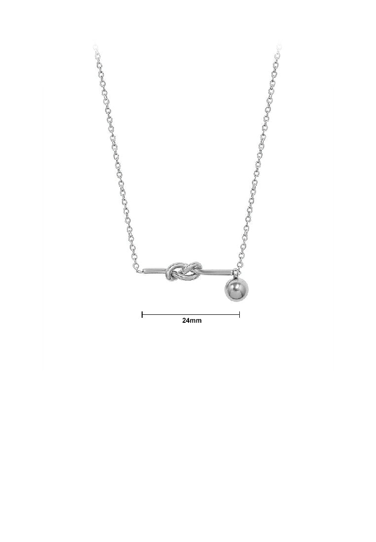 Simple and Creative 316L Stainless Steel Rope Knot Ball Pendant with Necklace
