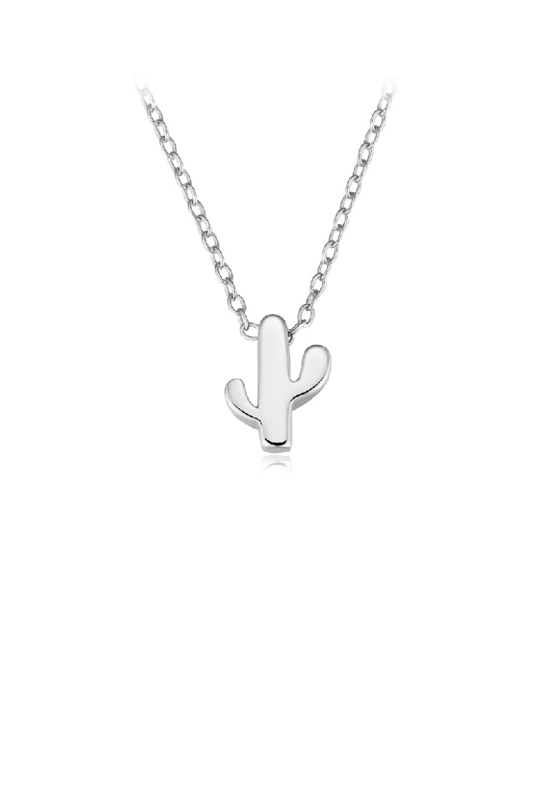 925 Sterling Silver Fashion Simple Cactus Pendant with Necklace