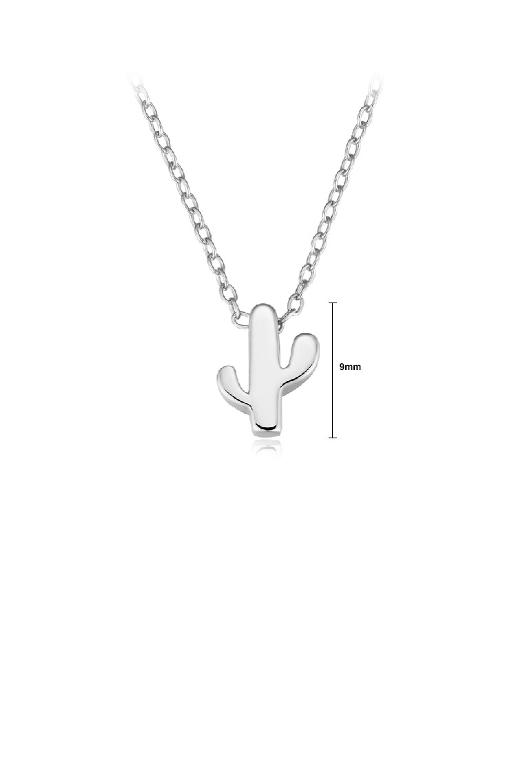 925 Sterling Silver Fashion Simple Cactus Pendant with Necklace