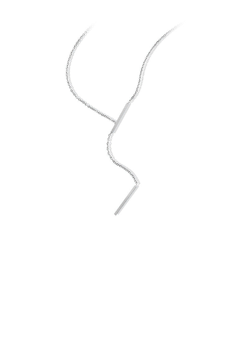 Fashion Simple 316L Stainless Steel Geometric Tassel Pendant with Necklace