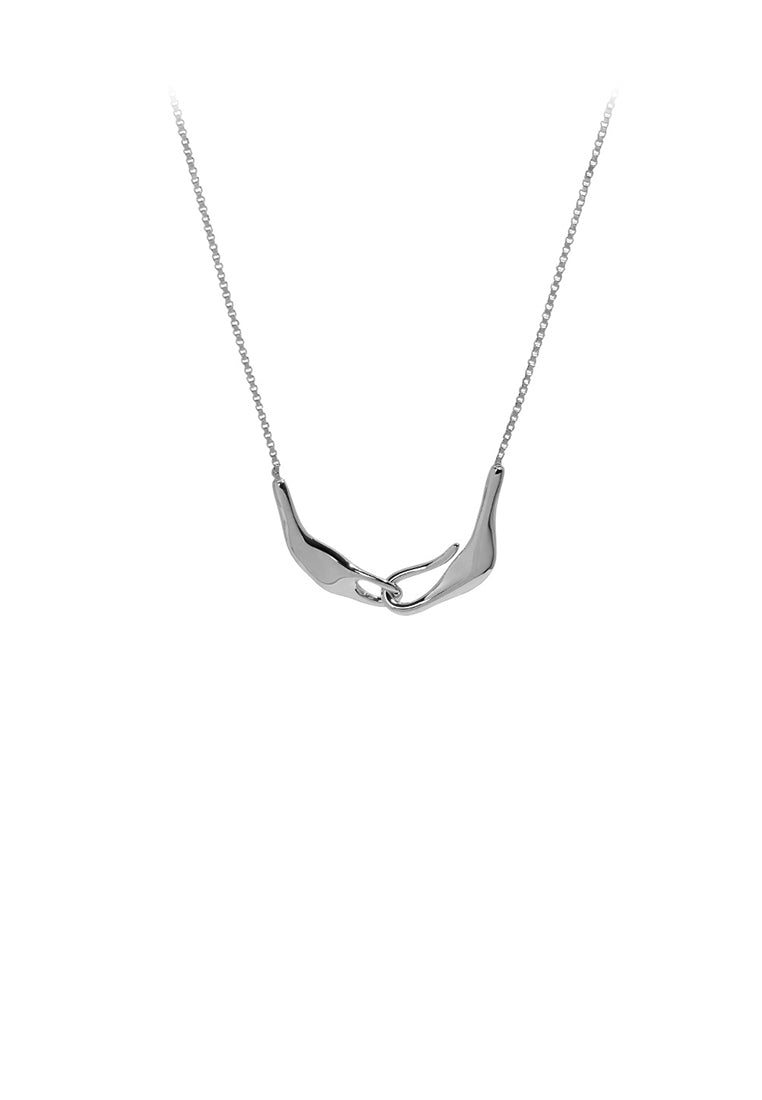 925 Sterling Silver Fashion Personality Irregular Geometric Pendant with Necklace