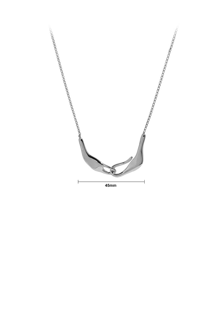 925 Sterling Silver Fashion Personality Irregular Geometric Pendant with Necklace