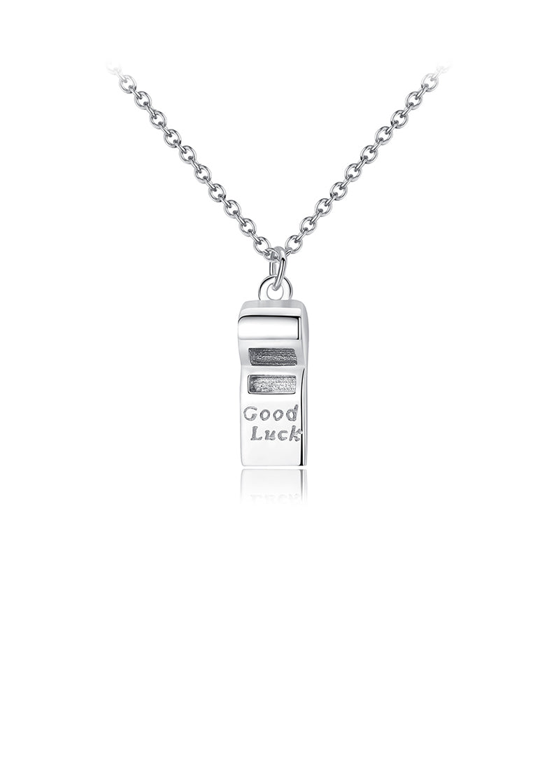 925 Sterling Silver Simple Fashion Whistle Pendant with Necklace