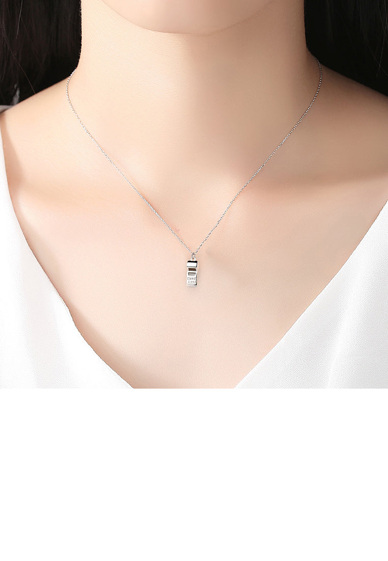 925 Sterling Silver Simple Fashion Whistle Pendant with Necklace