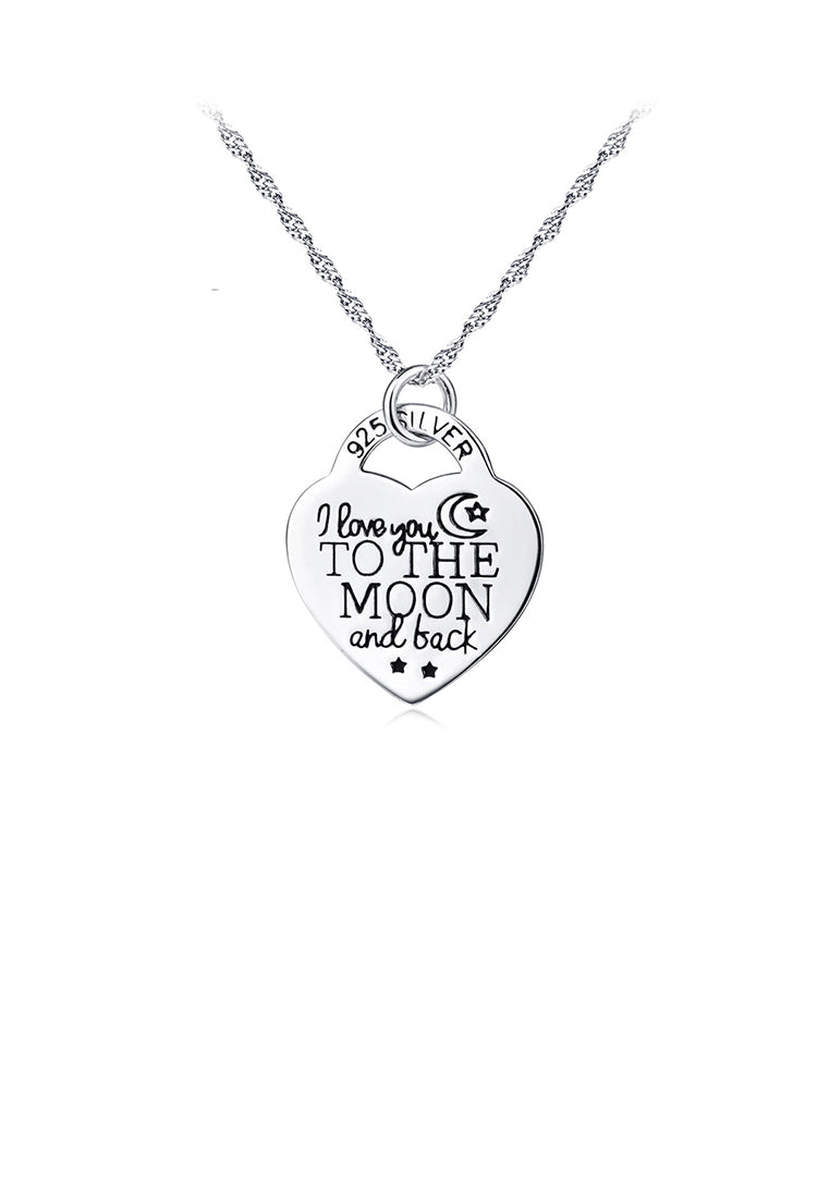 925 Sterling Silver Fashion and Elegant Mom Heart Pendant with Necklace