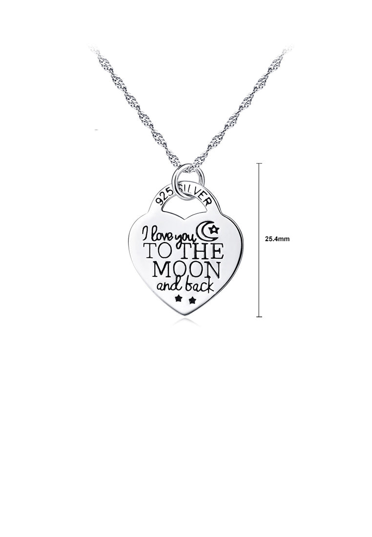 925 Sterling Silver Fashion and Elegant Mom Heart Pendant with Necklace