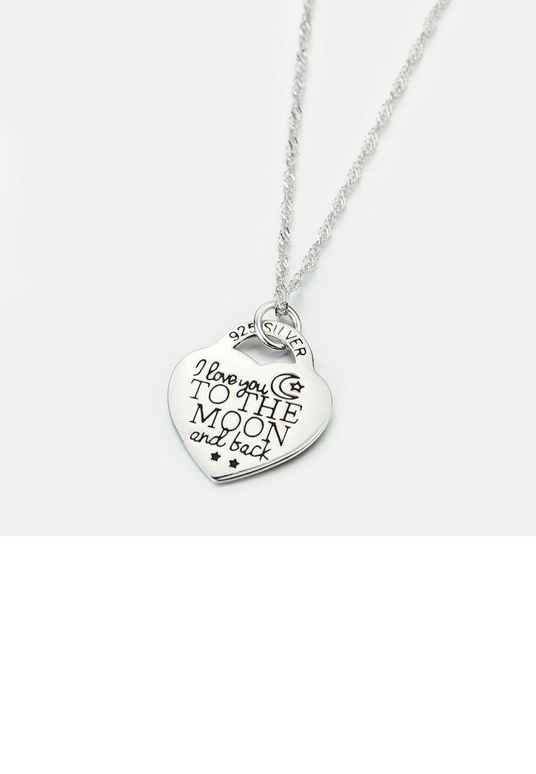 925 Sterling Silver Fashion and Elegant Mom Heart Pendant with Necklace