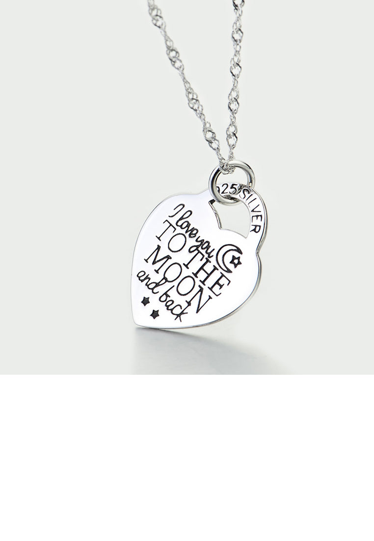 925 Sterling Silver Fashion and Elegant Mom Heart Pendant with Necklace