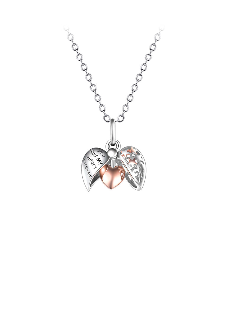 925 Sterling Silver Fashion and Romantic Openable Hollow Heart Pendant with Necklace