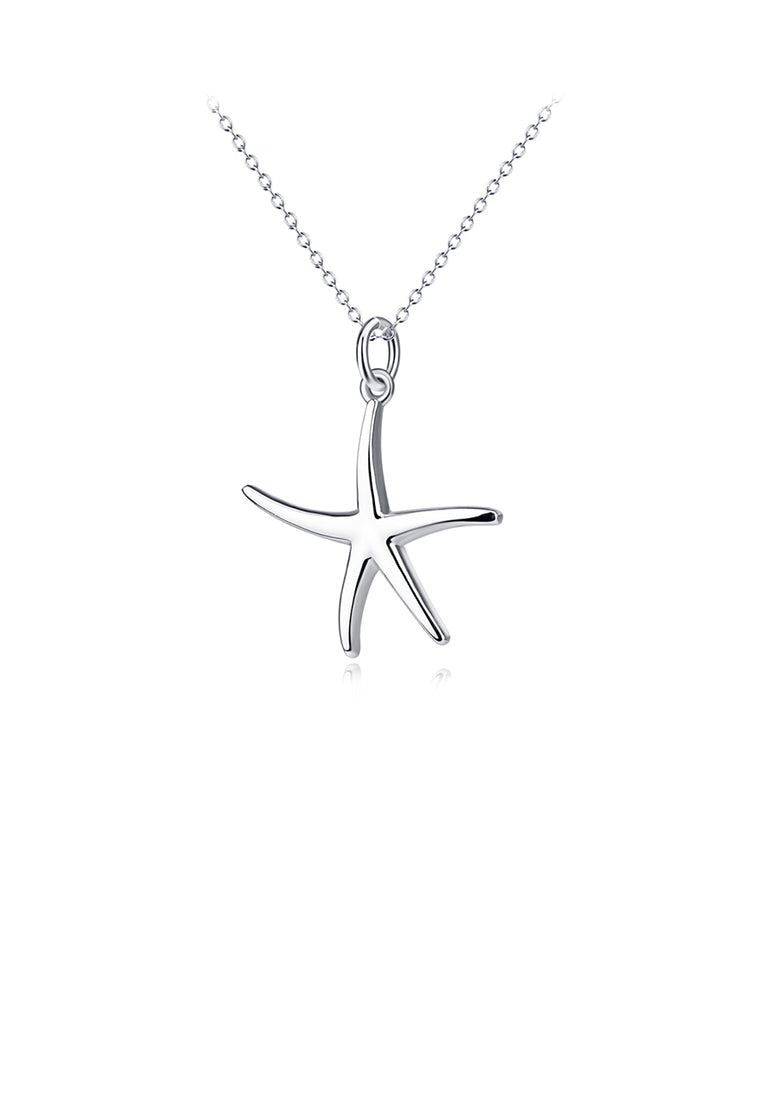 925 Sterling Silver Simple Fashion Starfish Pendant with Necklace