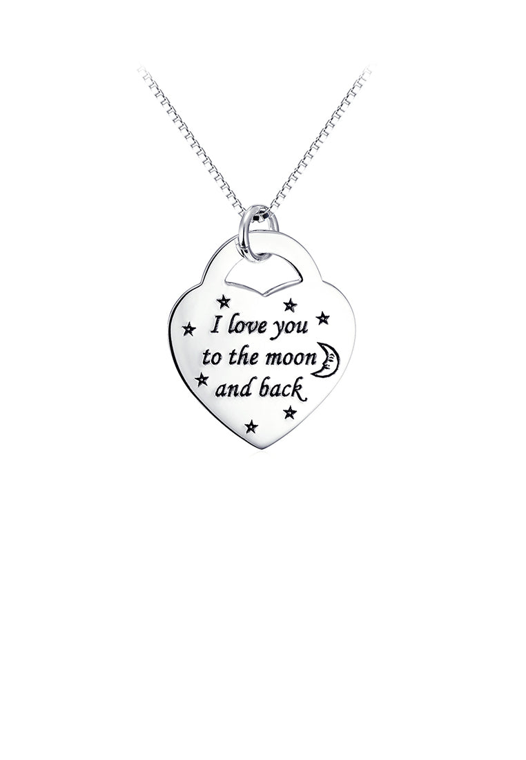 925 Sterling Silver Fashion Simple Heart Pendant with Necklace