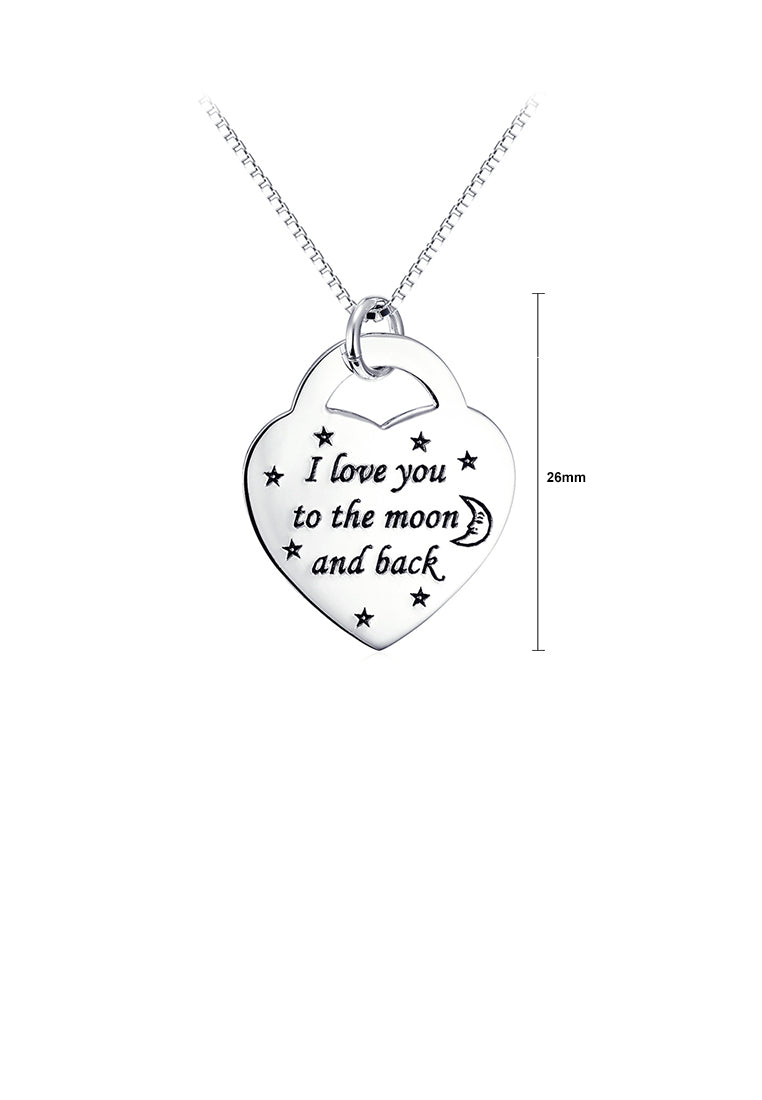 925 Sterling Silver Fashion Simple Heart Pendant with Necklace