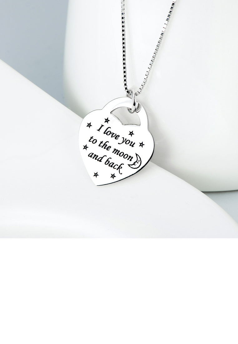 925 Sterling Silver Fashion Simple Heart Pendant with Necklace