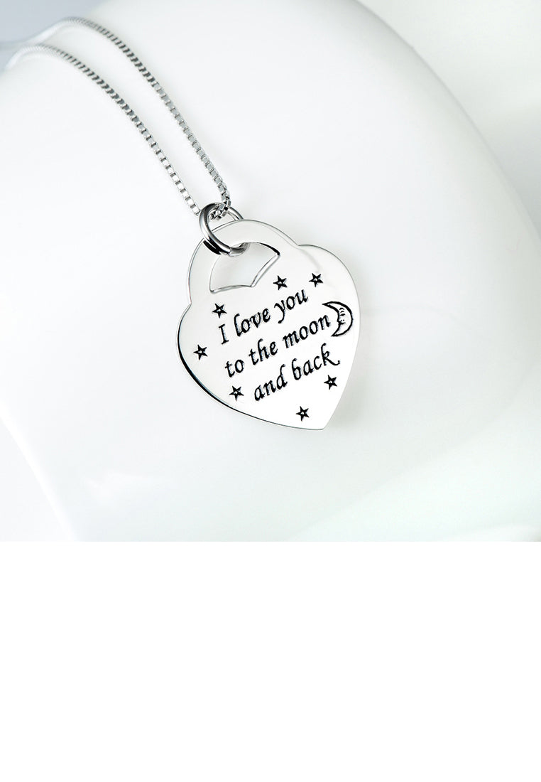 925 Sterling Silver Fashion Simple Heart Pendant with Necklace