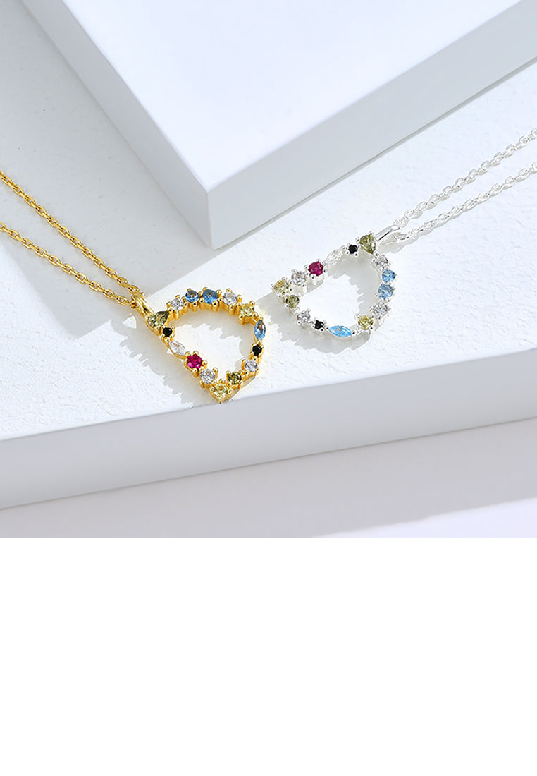 925 Sterling Silver Plated Gold Fashion Simple Color English Alphabet D Pendant with Cubic Zirconia and Necklace - Luxurious Look