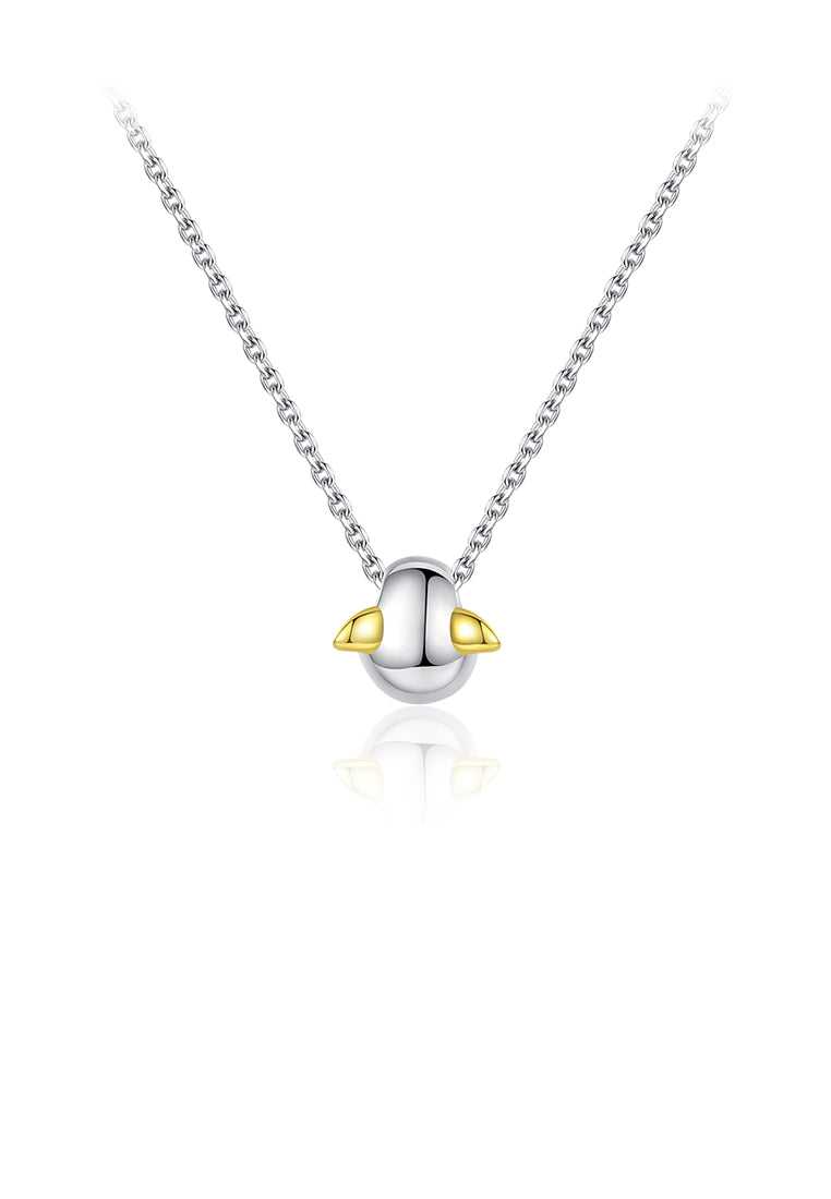 925 Sterling Silver Simple Creative Wing Pendant with Necklace