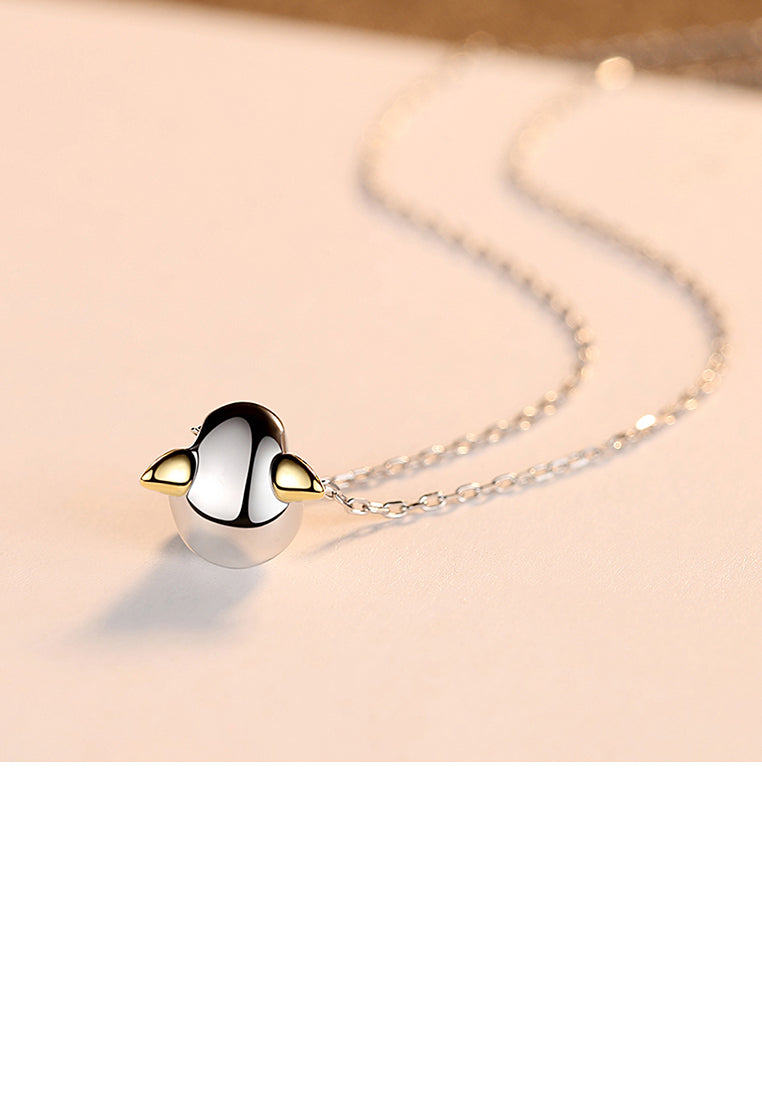 925 Sterling Silver Simple Creative Wing Pendant with Necklace