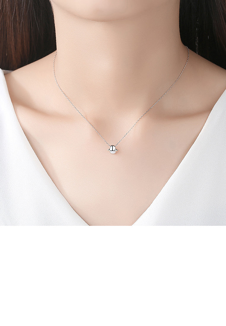 925 Sterling Silver Simple Creative Wing Pendant with Necklace