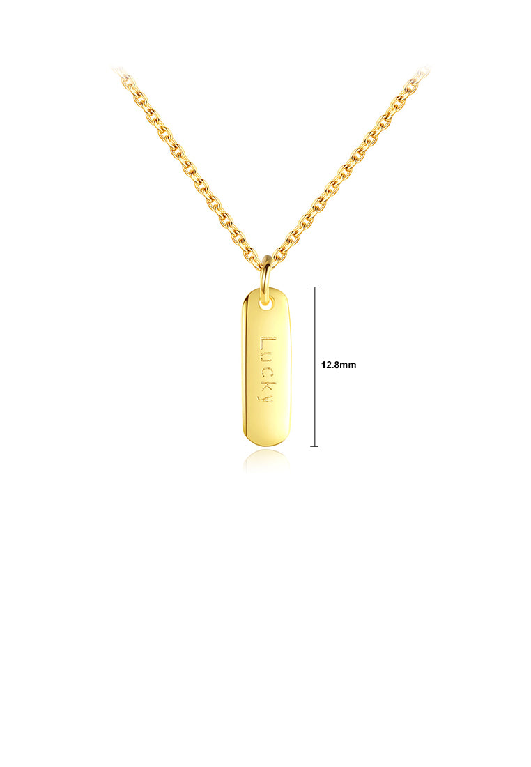 925 Sterling Silver Plated Gold Simple and Fashion Lucky Geometric Pendant with Necklace