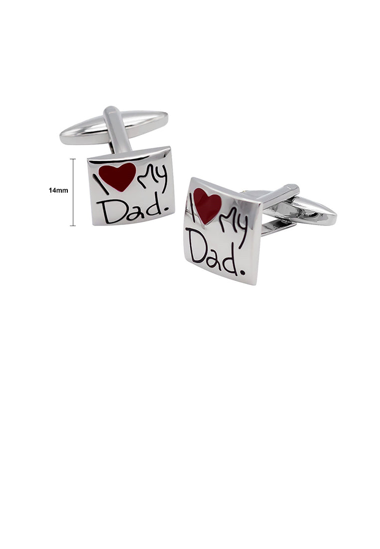 Fashion and Simple English Alphabet Heart-shaped Geometric Square Cufflinks