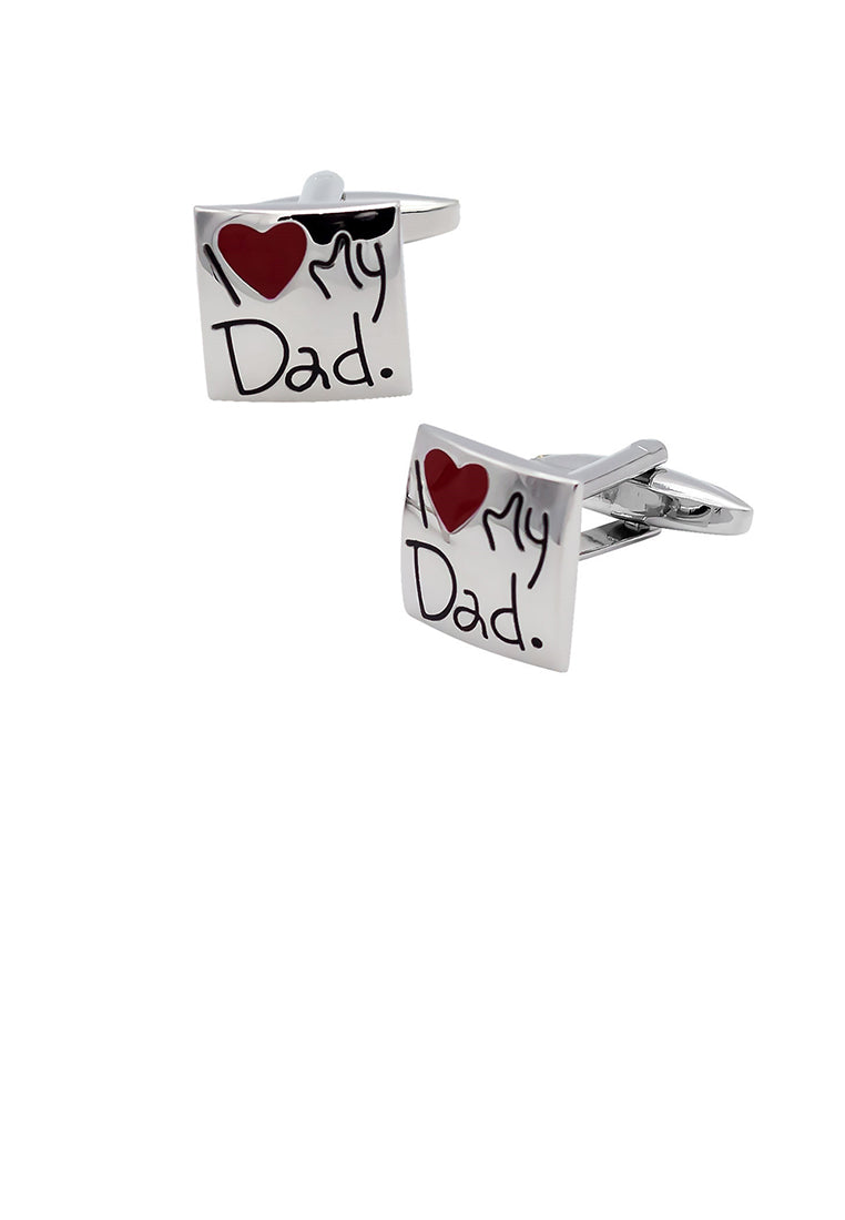 Fashion and Simple English Alphabet Heart-shaped Geometric Square Cufflinks