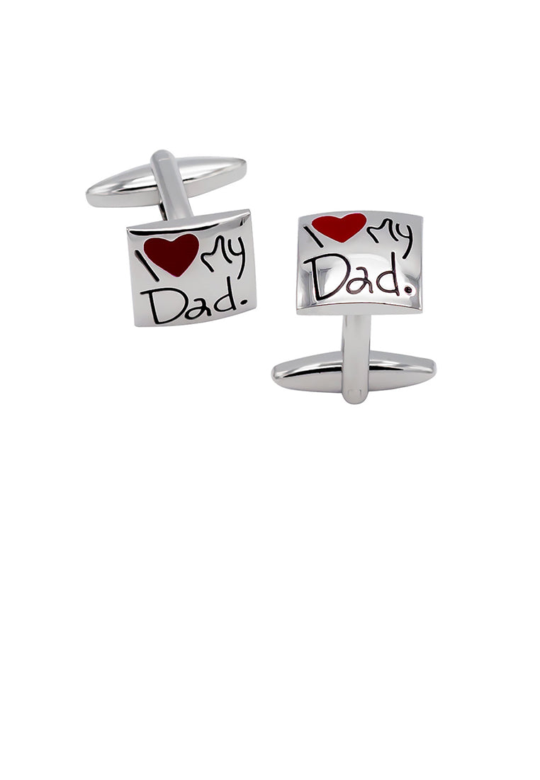 Fashion and Simple English Alphabet Heart-shaped Geometric Square Cufflinks
