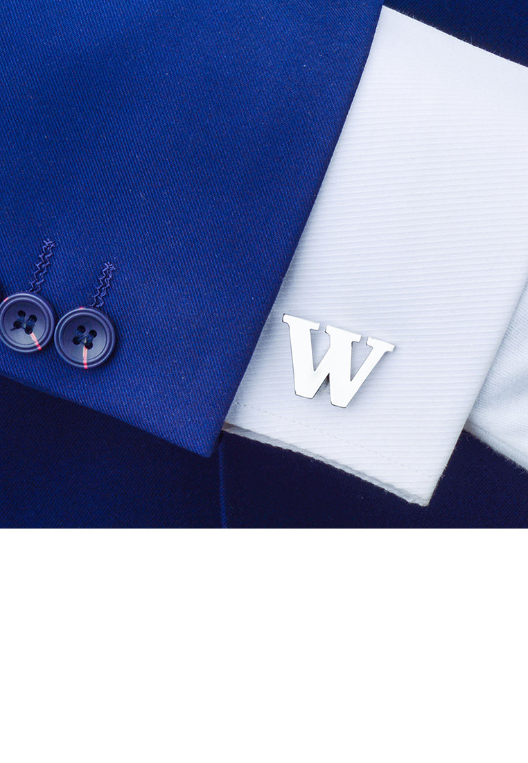 Simple Personality English Alphabet W Cufflinks