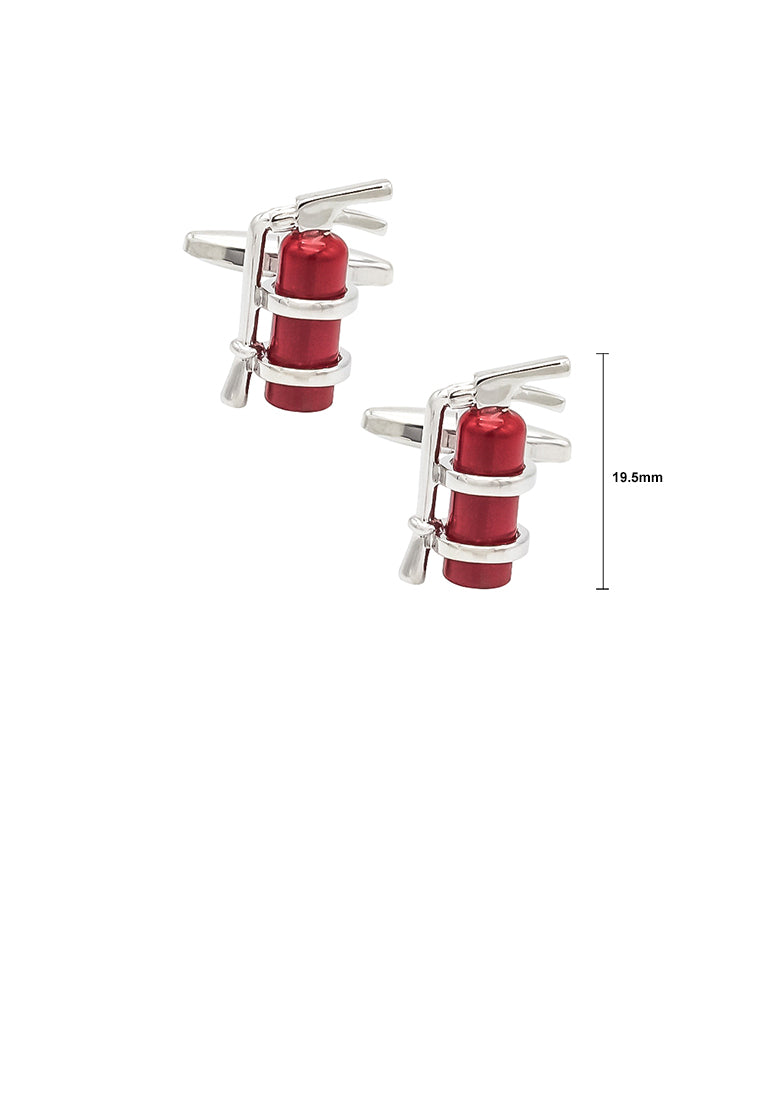 Fashion Personality Red Fire Extinguisher Cufflinks - Vibrant Color