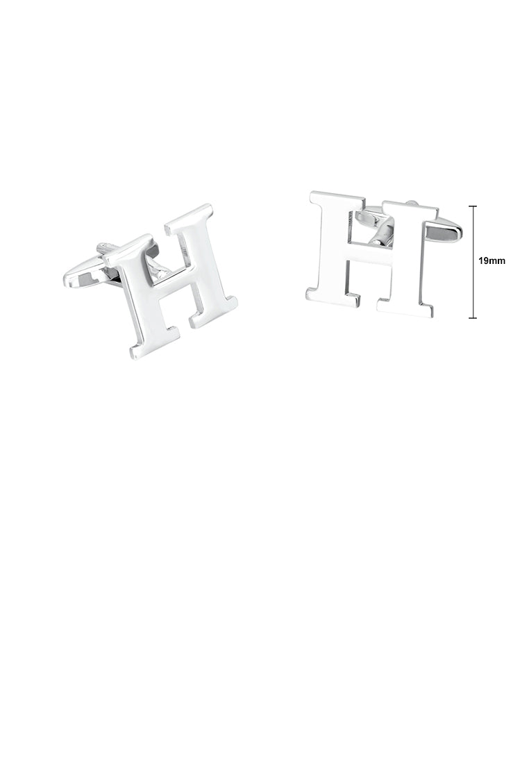 Simple Personality English Alphabet H Cufflinks
