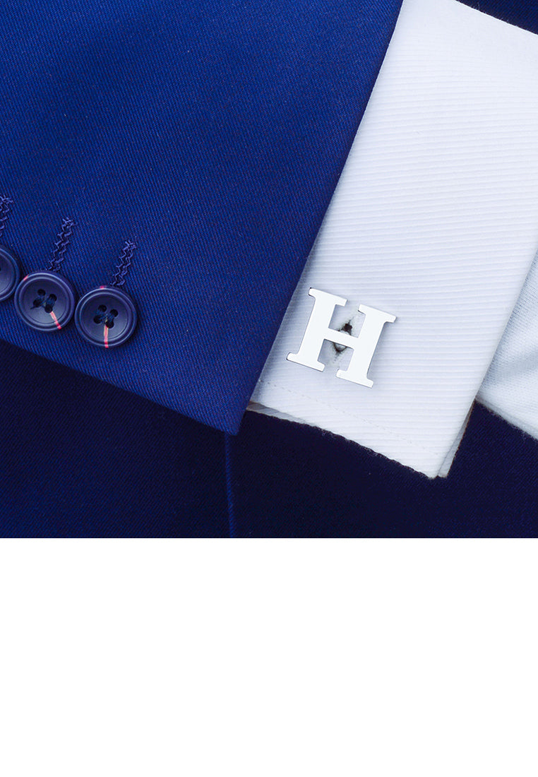 Simple Personality English Alphabet H Cufflinks